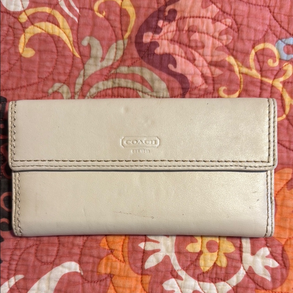 Coach Cream Leather Wallet
